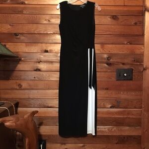 Lauren Ralph Lauren Black/White Sleeveless Gown 6